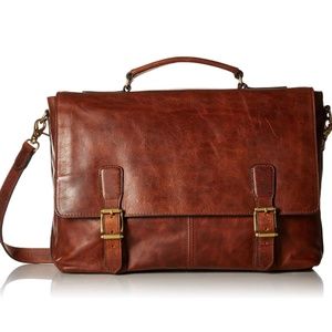 FRYE Logan Messenger Bag in Cognac Leather